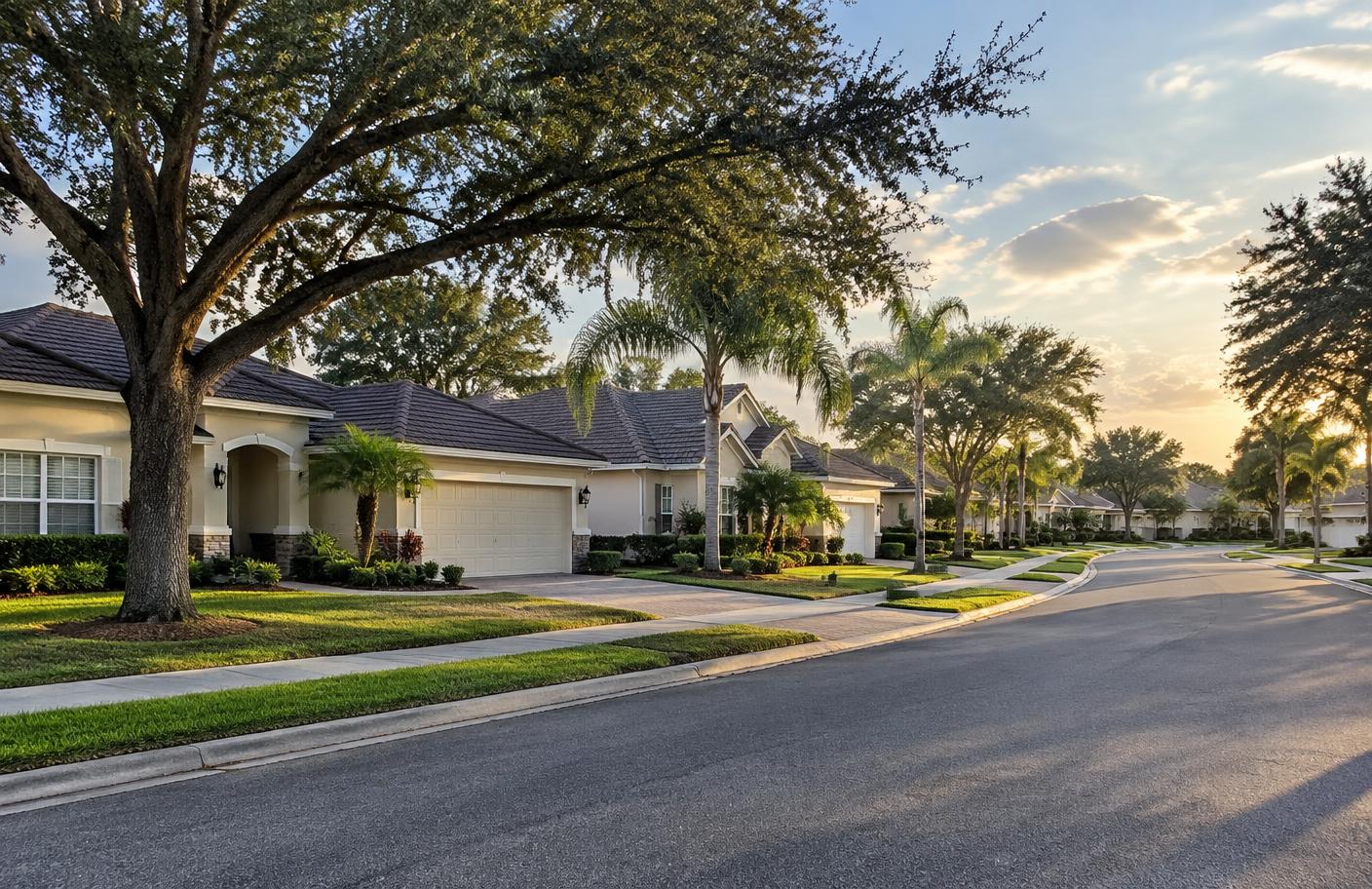 Residential street in a Central Florida neighborhood